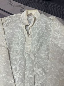 Elegant White Chikankari Kurta