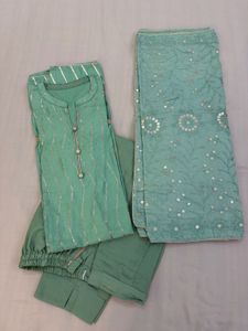 Beautiful Mint Green Kurta Set with dupatta