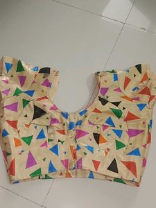 Designer Geometric Print Saree Blouse