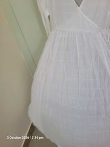 Elegant White Cotton Gown
