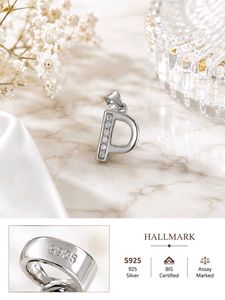 Sterling Silver Initial 'P' Pendant wth hallmark