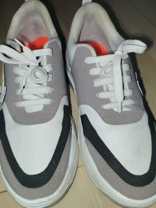 Stylish White &amp; Grey Sneakers