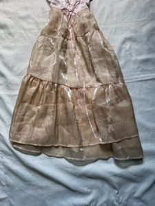 Corset Pink Tiered Midi Dress