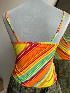 Multicolor Striped Ruffle Top
