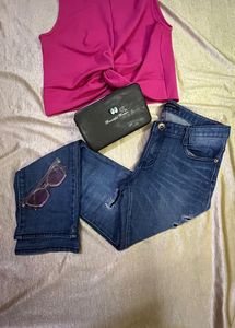 Light Stretch  Waist 33iches Mid Rise Jeans .comfortable Fabric And Fit With Back Pockets too.