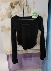 Corset Black Long Sleeve Top