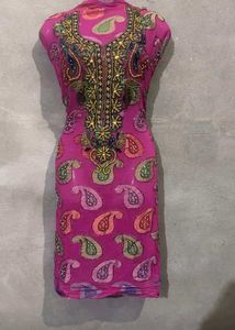 Elegant Pink Printed Kurta Set with Dupatta