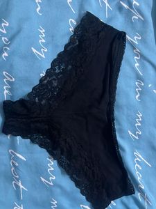 Black Lace Trim Briefs