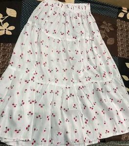 Tiered Cherry Print Skirt