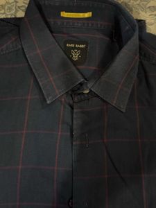 Men's Navy Plaid Button-Down Shirt