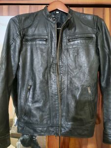 Men's Black 100% Leather Jacket