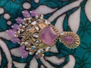 Stunning Pink Stone &amp; Pearl Earrings