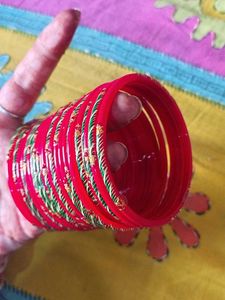 Red Enamel Bangles Set