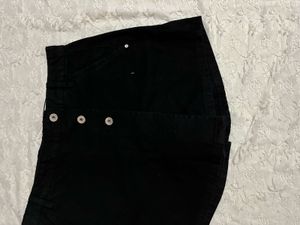 Black Button-Up Skort