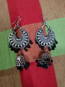 Oxidised Jhumka Earrings