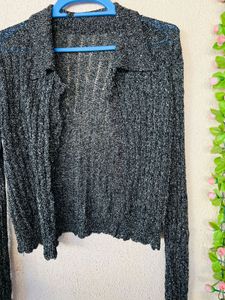 Chic Grey Knit Cardigan
