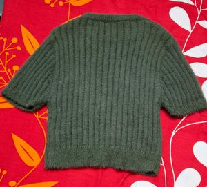 Zara Ribbed Short Sleeve Sweater