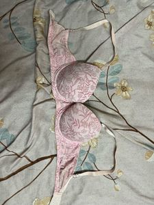 Pink Floral Padded Bra