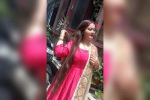 Stunning Red Ethnic Gown with Embellished Dupatta