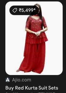 2 Elegant Green  Anarkali Suit And Red