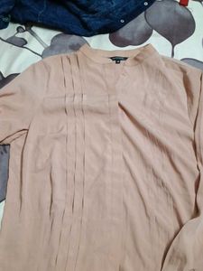 Elegant Pink Pleated Blouse