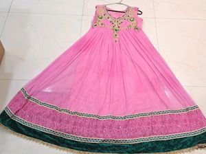 Fancy Net Velvet Anarkali Gown Set😍