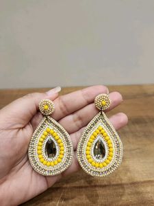 Handmade Teardrop Beaded Dangle Earrings