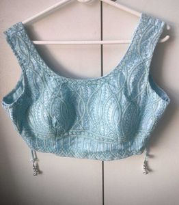 Beautiful Light Blue Chikankari Lehenga Set
