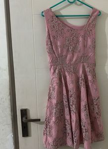 Pink Floral Dress with Bow