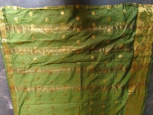 Beautiful Green Saree with Gold Motifs