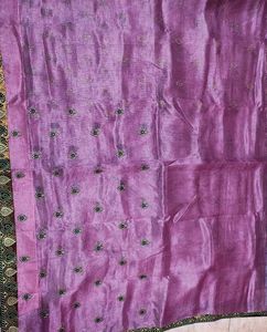 Stunning Mauve Lavender Silk Saree with Gold Zari