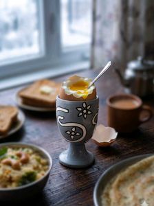 New Wooden Vintage Style Hand-painted Egg Cup
