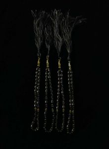 Black &amp; Gold Tasbih-Style Beaded Necklaces – Set