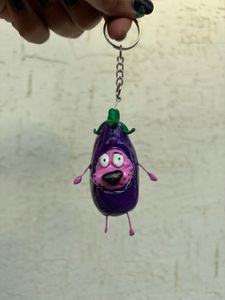 Courage the Cowardly Dog Eggplant Keychain