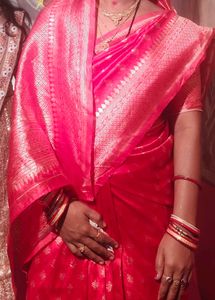 Vibrant Pink Silk Saree
