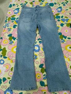 Women's Flared Blue Denim Jeans
