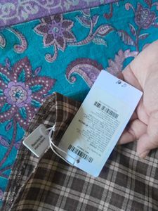 Brown Plaid Off-Shoulder Dress