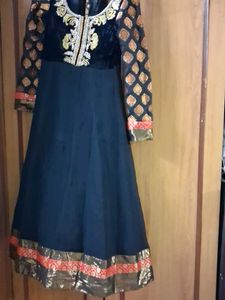 Elegant Black Kurta set with Gold Embroidery
