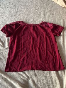 Burgundy Lace Top