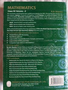 R.D. Sharma Mathematics Class XII Volume 1&amp;2