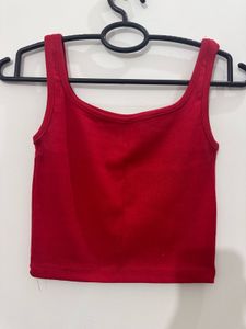 Trendy Red Tank Top, Free Size