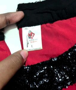 Elegant Red &amp; Black Evening Dress