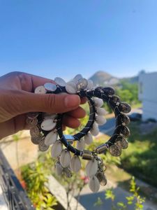 Boho Chic Cowrie Shell &amp; Coin Bangles