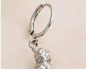 Sparkling Hoop Earrings with Pearl Drop