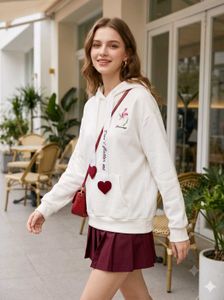 Cute Flamingo Hoodie with Heart Details
