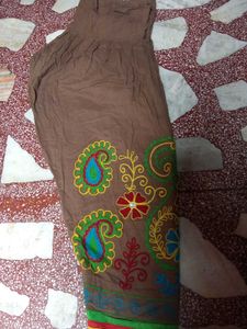 Embroidered Brown Palazzos salwar