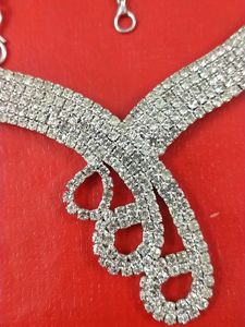 Silver Diamond Necklace Of High Quality