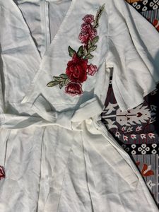 White Floral Romper Dress