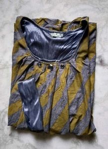 Double Layered Striped Top with Belt
