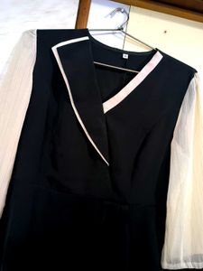 Fancy B&amp;W Peplum Top ♠️